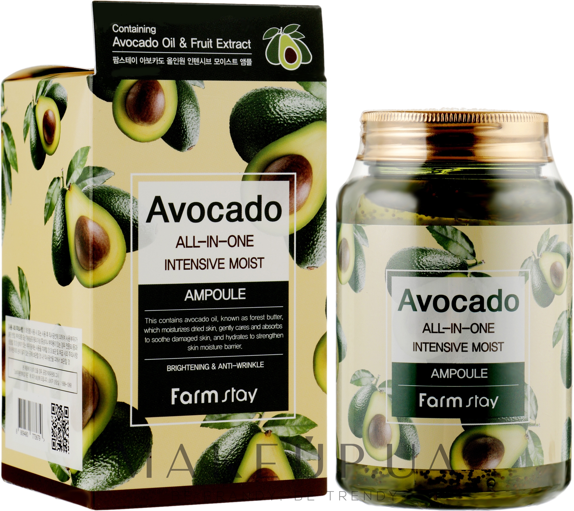 Многофункциональная сыворотка с экстрактом авокадо - FarmStay Avocado All-In-One Intensive Moist Ampoule — фото 250ml