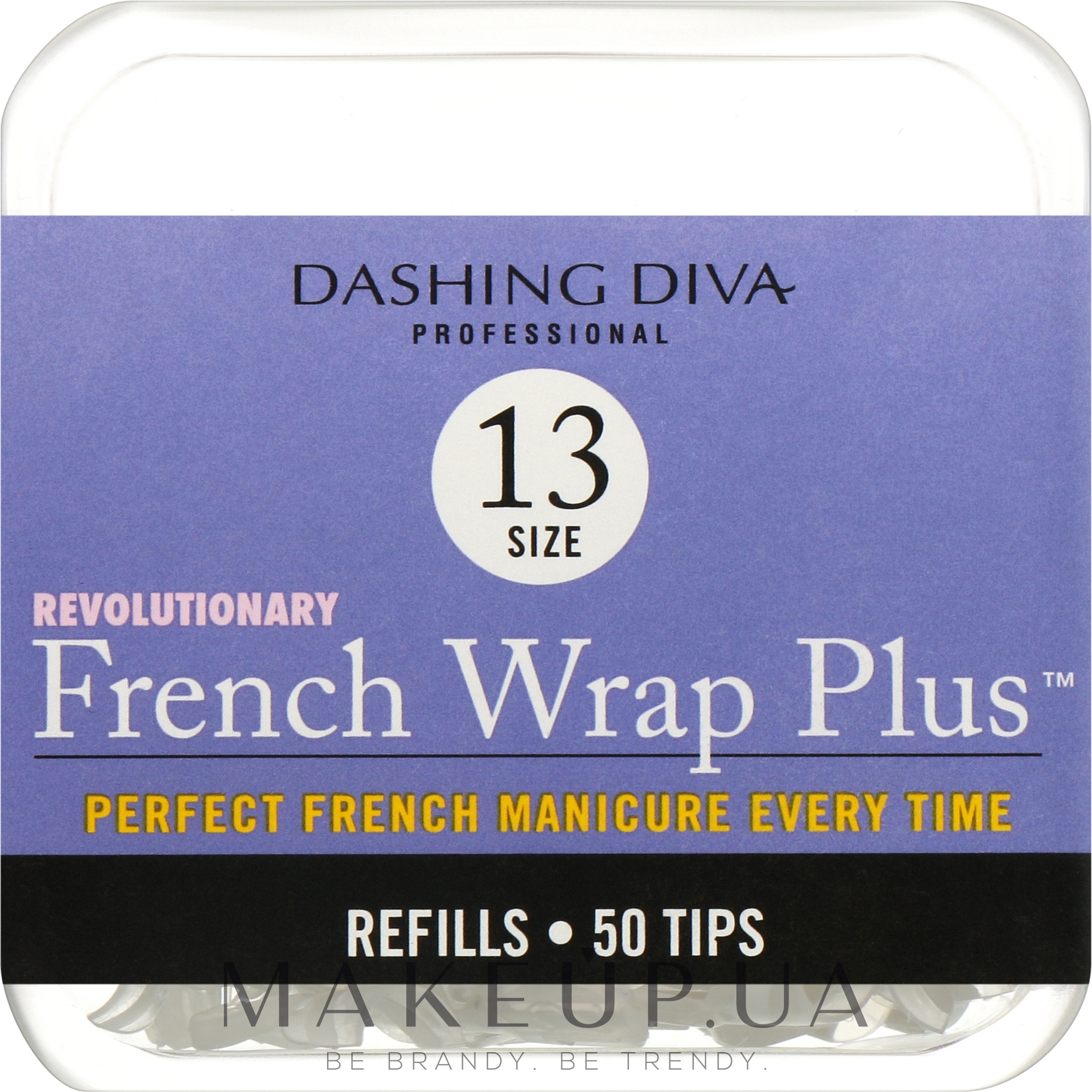 Тіпси вузькі - Dashing Diva French Wrap Plus White 50 Tips (Size - 13) — фото 50шт