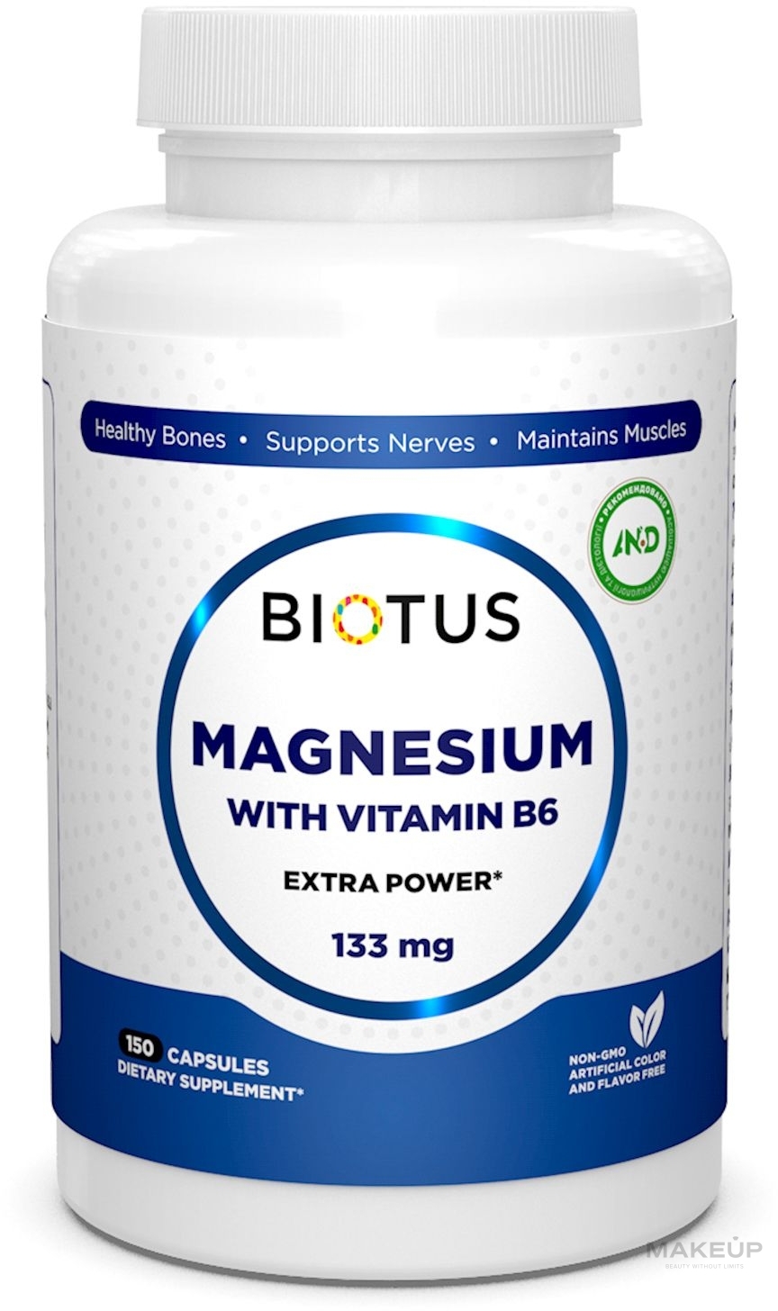 Магній і вітамін В6, 133 мг, екстрасильний - Biotus Magnesium with Vitamin B6 — фото 100шт