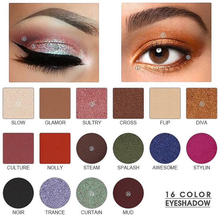 Палетка тіней для повік - Imagic 16 Color Eyeshadow Palette — фото N6
