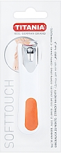 Книпсер для ногтей хромированный, белый с оранжевым - Titania — фото N1