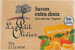 Мыло экстранежное, с экстрактом мандарина - Le Petit Olivier Extra mild soap Tangerine — фото N1