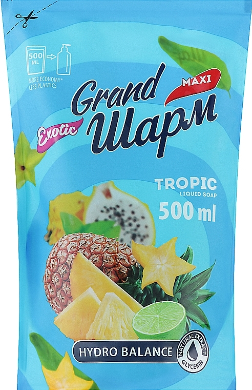 Жидкое мыло "Тропик" - Мыловаренные традиции Grand Шарм Tropic Liquid Soap (сменный блок) — фото N1