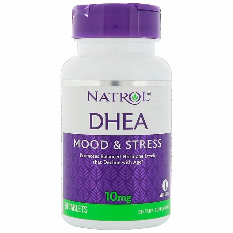 Биодобавка для улучшения настроения, 10 мг - Natrol DHEA Mood & Stress — фото N1