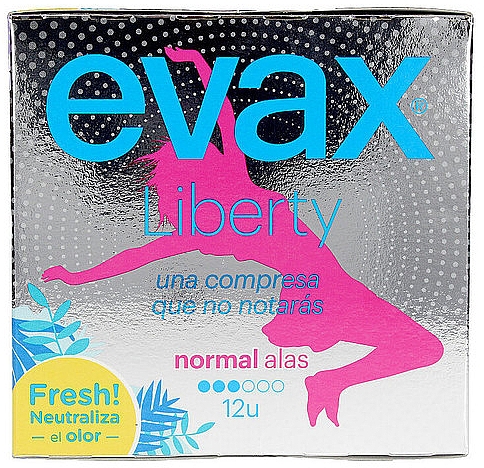 Гігієнічні прокладки "Нормал" з крильцями, 12 шт. - Evax Liberty — фото N1