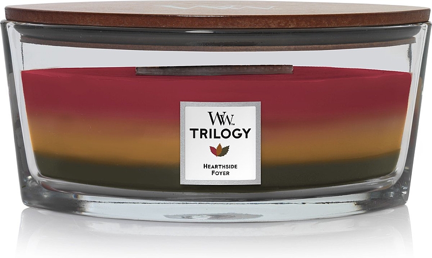 Ароматическая свеча в стакане - WoodWick Hearthside Trilogy Ellipse Candle — фото N1