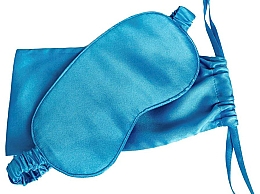 Парфумерія, косметика Маска для сну з натурального шовку з мішечком, блакитна - de Lure Sleep Mask