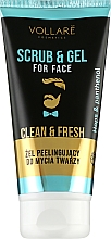 Очищувальний пілінг-гель для обличчя - Vollare Scrub & Gel For Facial Cleansing Men — фото N1