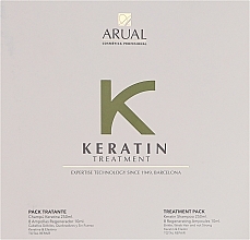 Парфумерія, косметика Набір для догляду за волоссям - Arual Keratin (sh/250ml + amp/8x10ml)