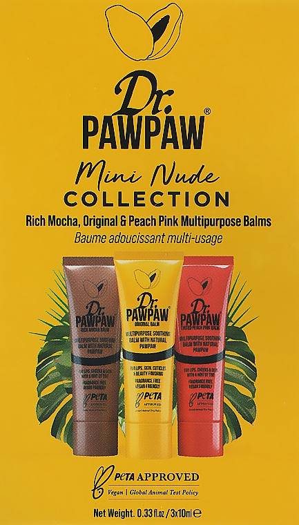 Набор - Dr. PAWPAW Mini Nude Trio Collection (3 x balm/10ml) — фото N1
