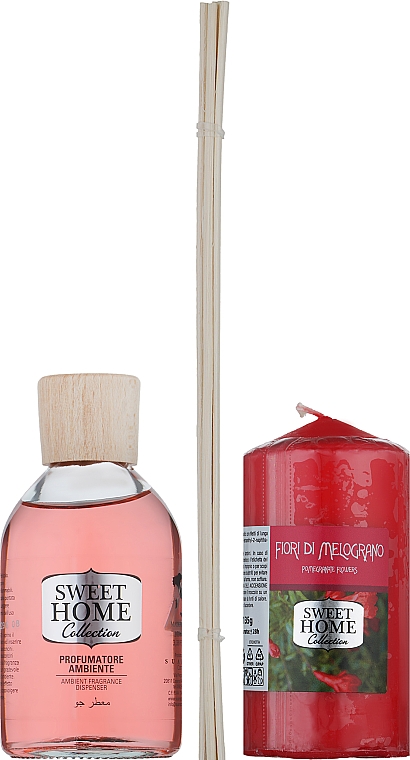 Набор "Цветы граната" - Sweet Home Collection Home Fragrance Set (diffuser/100ml + candle/135g) — фото N2