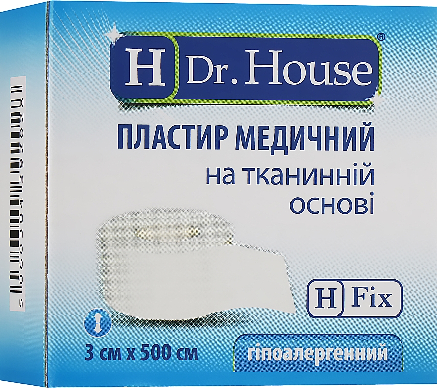 Медичний пластир на тканинній основі, 3х500 см - H Dr. House — фото N1
