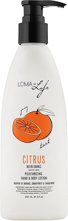 УЦІНКА Лосьйон для тіла "Цитрус" - Loma For Life Citrus Moisturizing Hand & Body Lotion * — фото N1