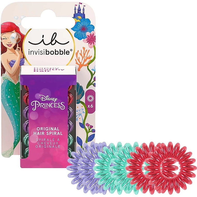 Набор резинок для волос, 6 шт. - Invisibobble Kids Original Disney Princess Ariel — фото N1
