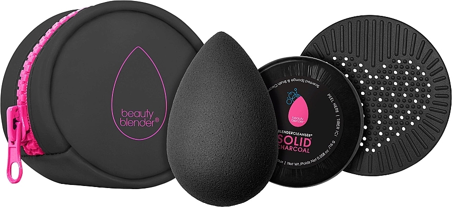 Набор - Beautyblender Besties Starter Set Charcoal (sponge/1pcs + soap/16g + cleans/mat/1pcs + bag) — фото N1