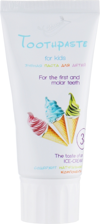 Зубна паста дитяча "Морозиво" - Bioton Cosmetics Biosense Ice Cream Tooth Paste — фото N1