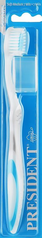 Зубная щетка для чувствительных зубов, серо-голубая - PresiDENT Sensitive