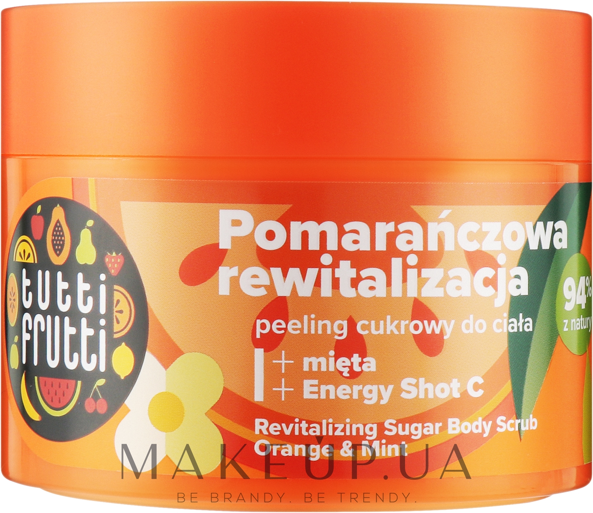 Відновлювальний цукровий пілінг для тіла "Апельсин та м'ята" - Farmona Tutti Frutti Orange And Mint Body Peeling — фото 300g