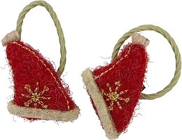 Парфумерія, косметика Заколка новорічна для волосся "Шапка Санти з кільцем", червона - Lolita Accessories