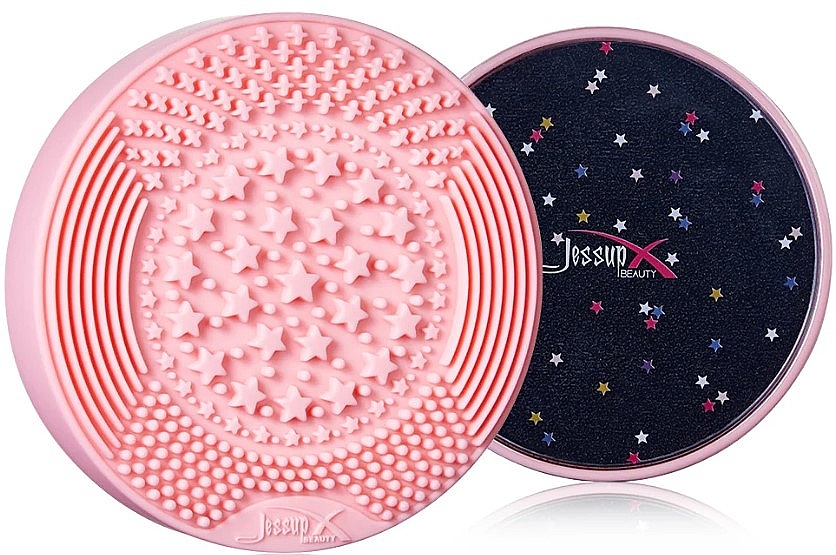 Очищувач для пензлів 2 в 1, рожевий - Jessup Brush Cleaner 2-in-1 Dry & Wet Whisper Pink — фото N2