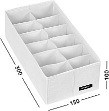 Органайзер для зберігання з 12 комірками, білий 30х15х10 см "Home" - MAKEUP Drawer Underwear Organizer White — фото N2