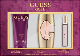 Духи, Парфюмерия, косметика Guess Gold - Набор (edp/75ml + 200 ml b/l + edp/mini/15 ml)