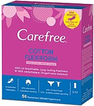 Гигиенические ежедневные гибкие прокладки, 56шт - Carefree Cotton FlexiForm — фото N1