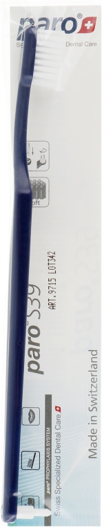 Зубная щетка "S39", синяя - Paro Swiss Toothbrush (полиэтиленовая упаковка) — фото N1