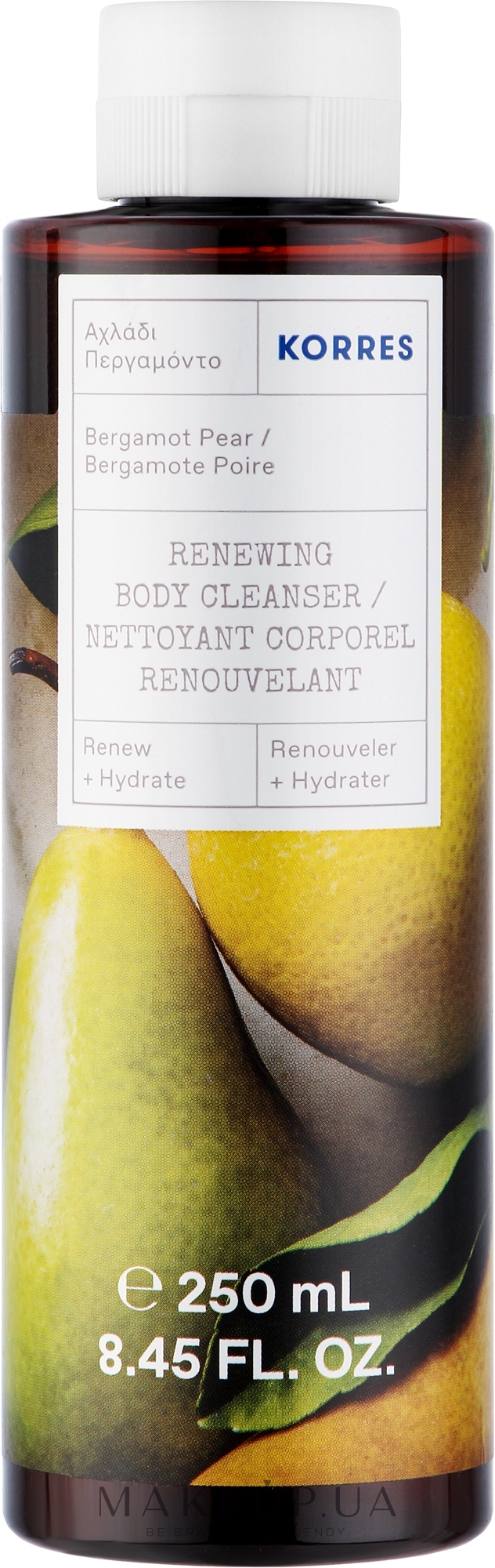 Відновлювальний гель для душу "Бергамот і груша" - Korres Bergamot Pear Renewing Body Cleanser — фото 250ml