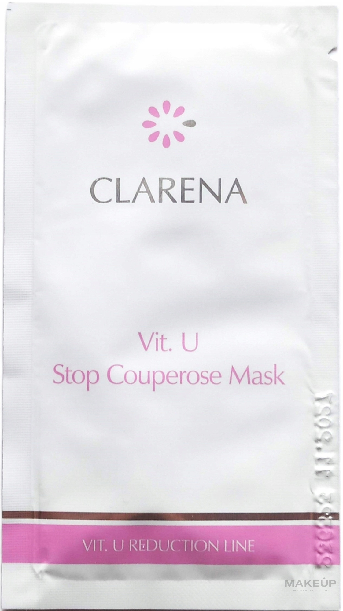 Заспокійлива кремова маска для шкіри з вітаміном U - Clarena Vit.U Stop Couperose Mask — фото 5ml