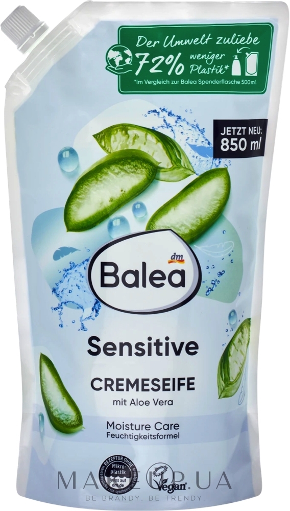 Рідке крем-мило з алое вера (запаска) - Balea Creme Seife Sensitive — фото 850ml