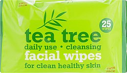 Духи, Парфюмерия, косметика Очищающие салфетки для лица 2x25шт - Xpel Marketing Ltd Tea Tree Facial Wipes For Clean Healthy Skin