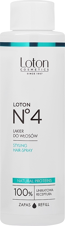 Натуральный лак для волос - Loton 4 Hairspray (сменный блок) — фото N1
