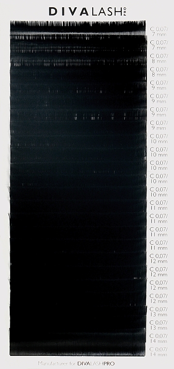 Ресницы для наращивания С 0.07 (7-14мм), 25 линий - Divalashpro