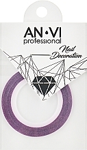 Парфумерія, косметика Голографічна смужка для нігтів, 1 мм, фіолетова з блискітками - AN-VI Professional