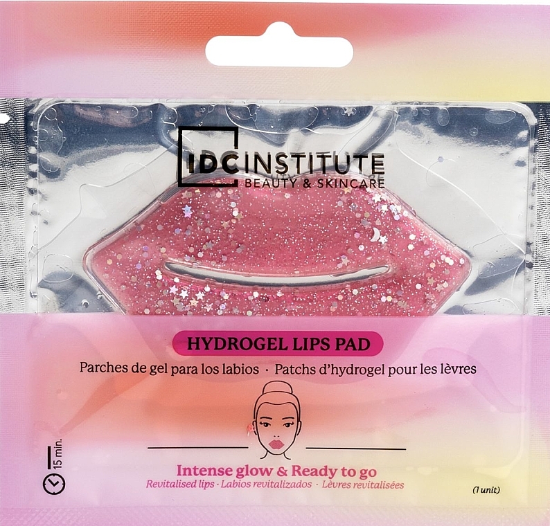 Гідрогелевий патч для губ із блискітками - IDC Institute Glitter Hydrogel Lips Pad Pink — фото N1