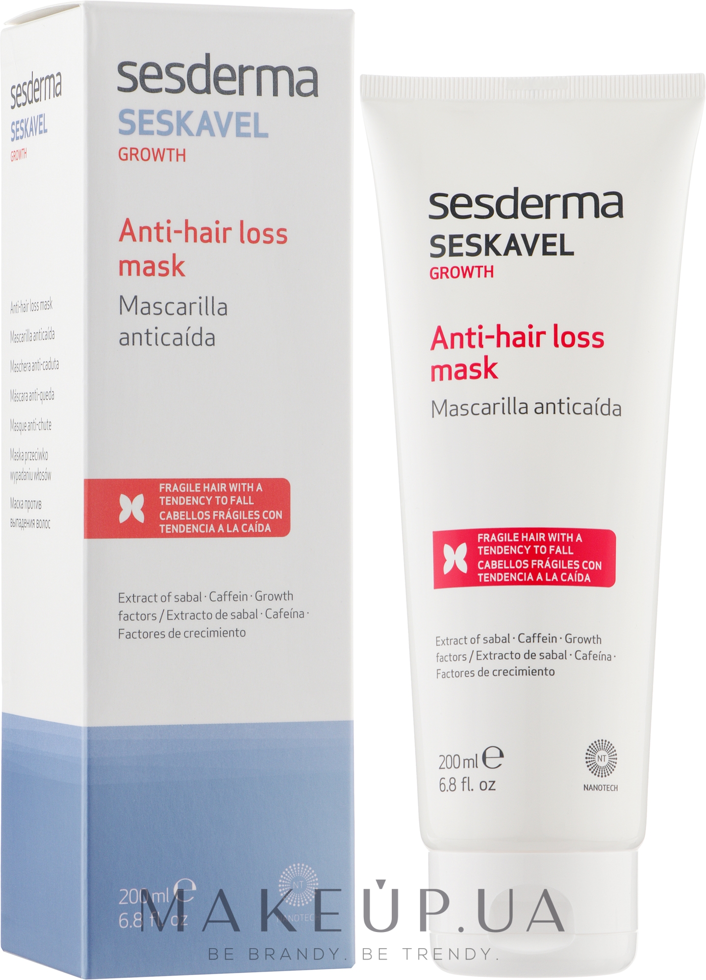 Маска против выпадения волос - SesDerma Laboratories Seskavel Anti-Hair Loss Mask — фото 200ml