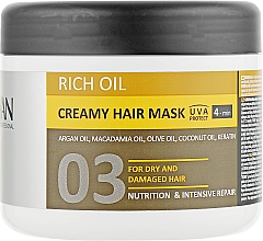 Парфумерія, косметика Крем-маска для сухого та пошкодженого волосся - Kayan Professional Rich Oil Creamy Hair Mask