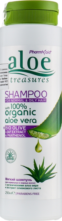 Натуральный шампунь для нормальных и жирных волос - Pharmaid Aloe Treasures Bio Olive Shampoo — фото N1