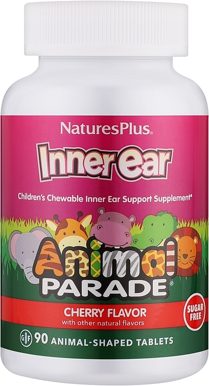 Комплекс для підтримки внутрішнього вуха - NaturesPlus Animal Parade Inner Ear Support Chewable — фото N1