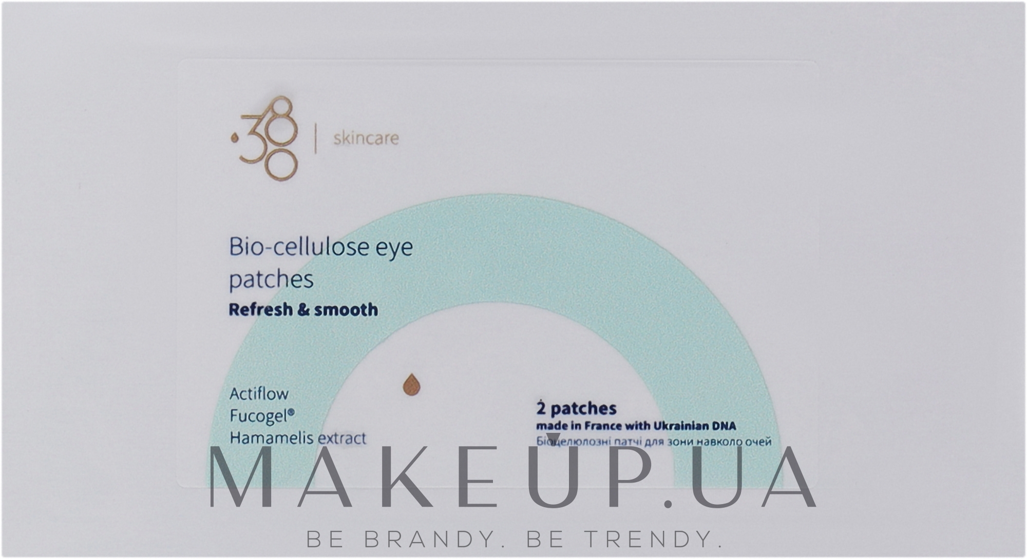 Биоцеллюлозные патчи для зоны вокруг глаз - 380 Skincare Refresh & Smooth Bio-Cellulose Eye Patches — фото 2шт