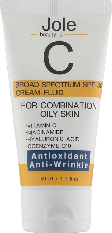 Легкий солнцезащитный крем для лица - Jole Antioxidant Fluid Sunscreen SPF 30 Cream-Fluid 