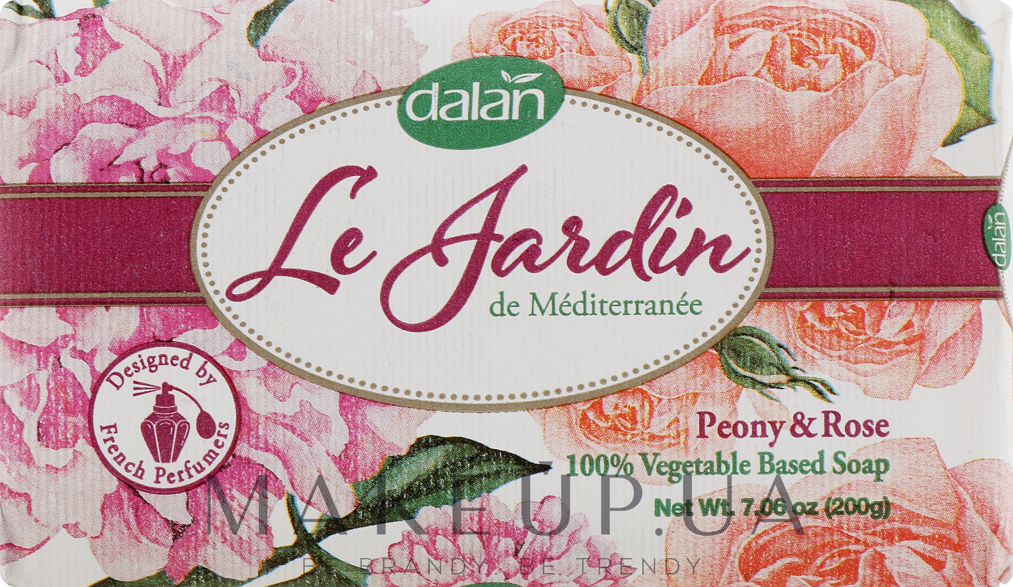 Парфумоване туалетне мило Dalan Le Jardin "Півонія й троянда", 200 г - Dalan Le Jardin Peony & Rose Soap — фото 200g