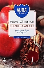 Парфумерія, косметика Набір чайних свічок "Яблуко з корицею" - Bispol Apple Cinnamon Scented Candles