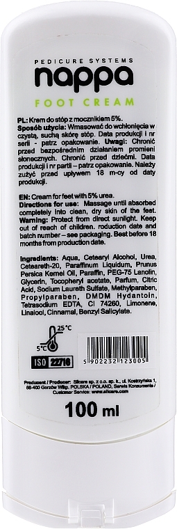 Крем для ніг із сечовиною 5% - Silcare Nappa Cream Urea 5% — фото N2