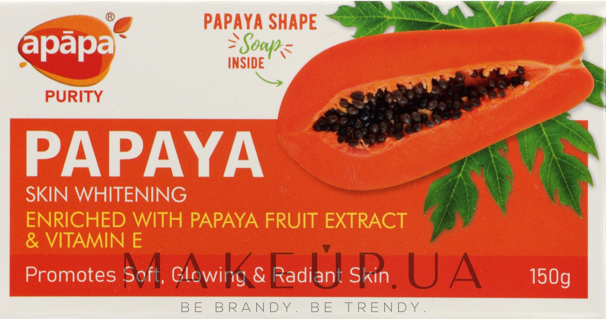 Отбеливающее мыло с экстрактом папайи и витамином Е - Apapa Purity Papaya — фото 150g