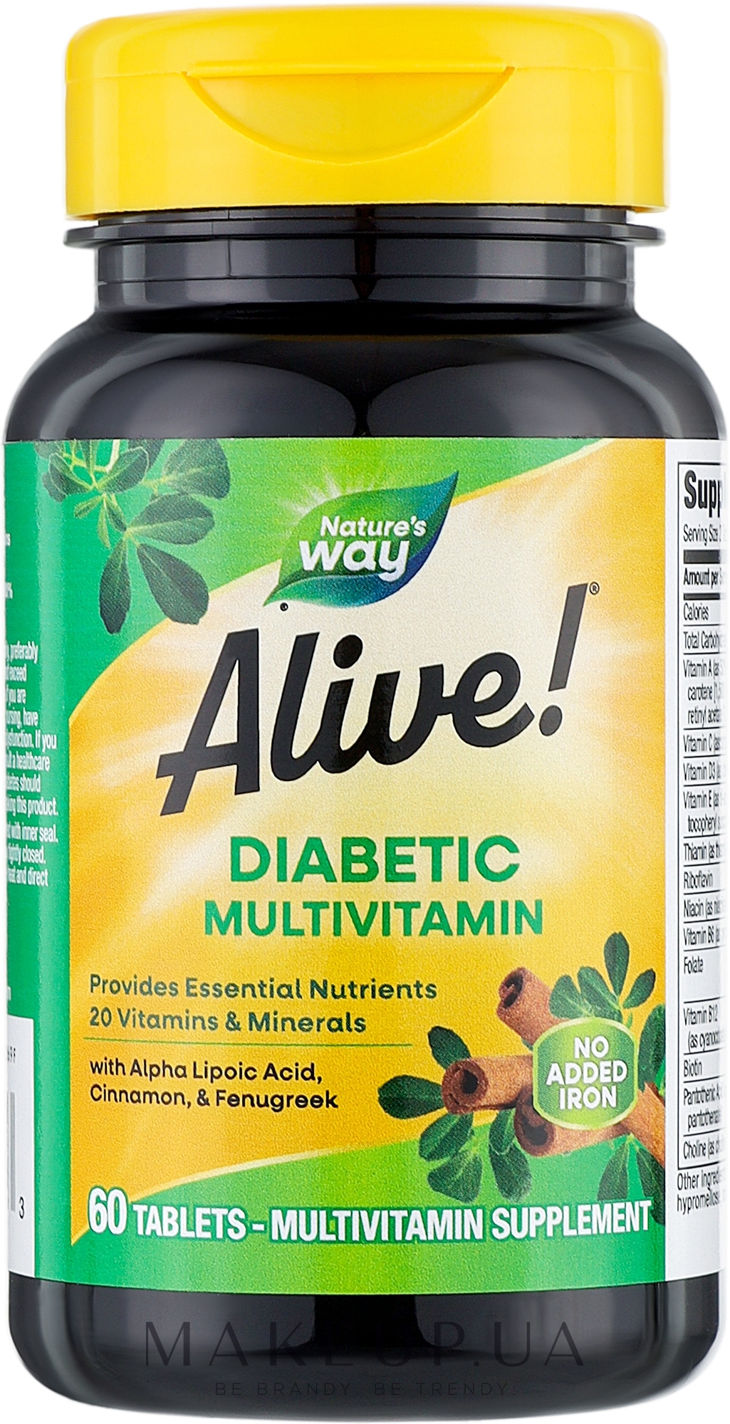Мультивитамины для диабетиков - Nature's Way Alive! Diabetic Multivitamin — фото 60шт