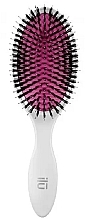Щітка для волосся, біло-рожева - Ilu Smooth Operator Oval Wet Brush — фото N1