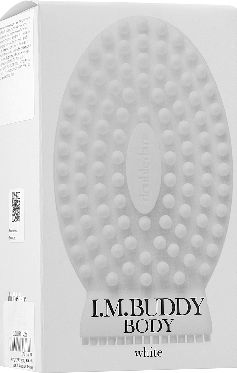 Силіконова масажна щітка для тіла, біла - Double Dare I.M. Buddy Body White — фото N5
