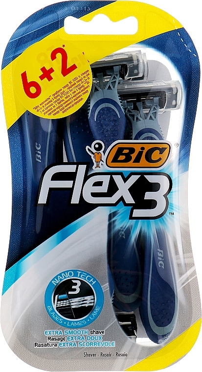 Мужской станок "Flex 3", 8шт - Bic Flex 3